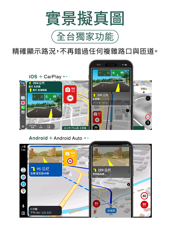 導航PAPAGO 實景擬真圖